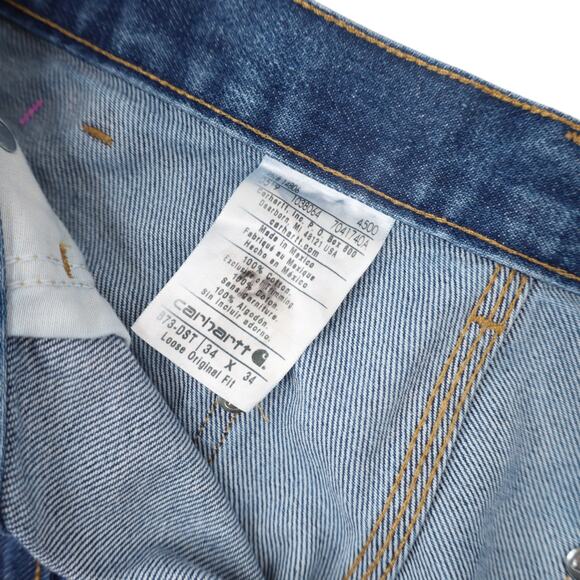 Carhartt B73-DST Denim Double Knee Baggy Carpenter Pants - Picture 6 of 10